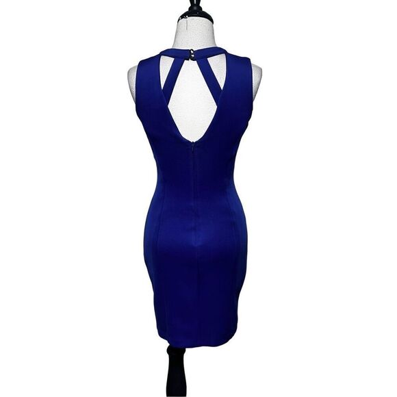 Guess Sexy Sleeveless Scuba Party Dress Blue Size 2 - Picture 3 of 4
